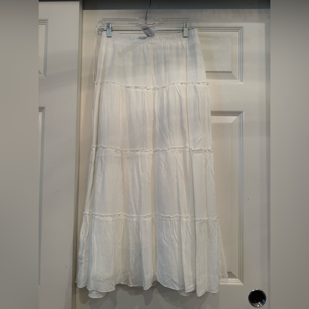 PacSun White Tiered Maxi Skirt